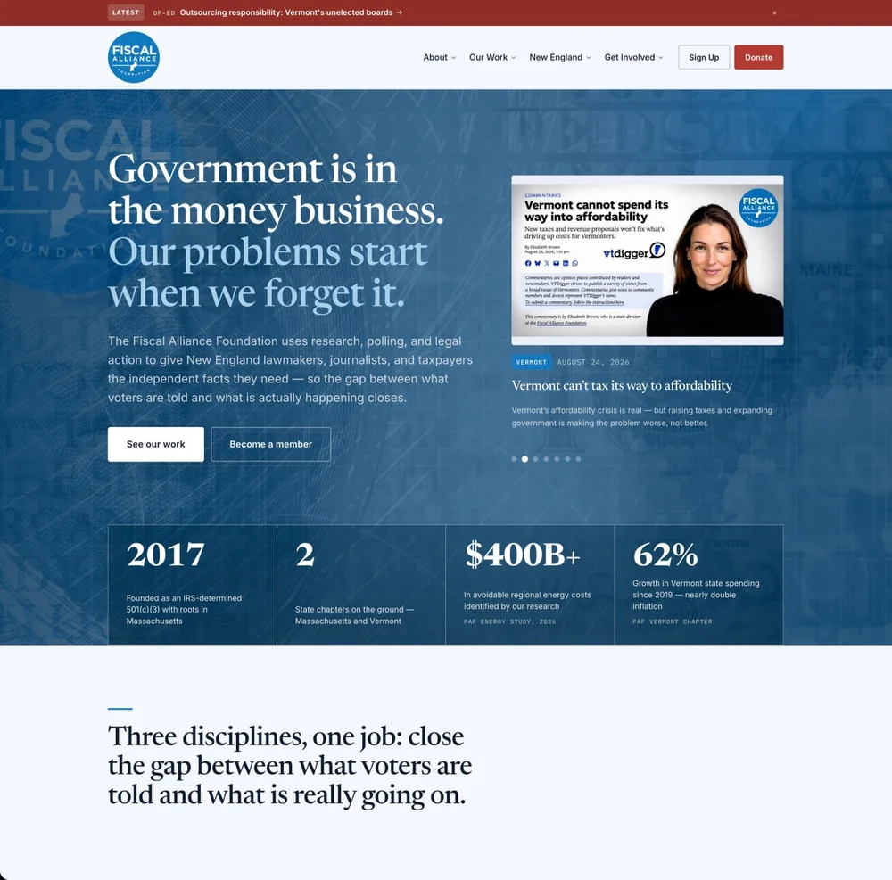 The Fiscal Alliance Foundation website