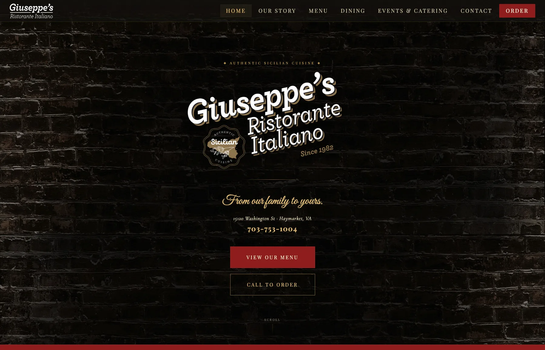 Giuseppe's Ristorante Italiano website